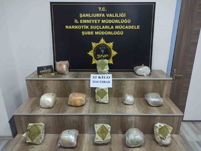 Siverek’te 32 kilo esrar ele geçirildi